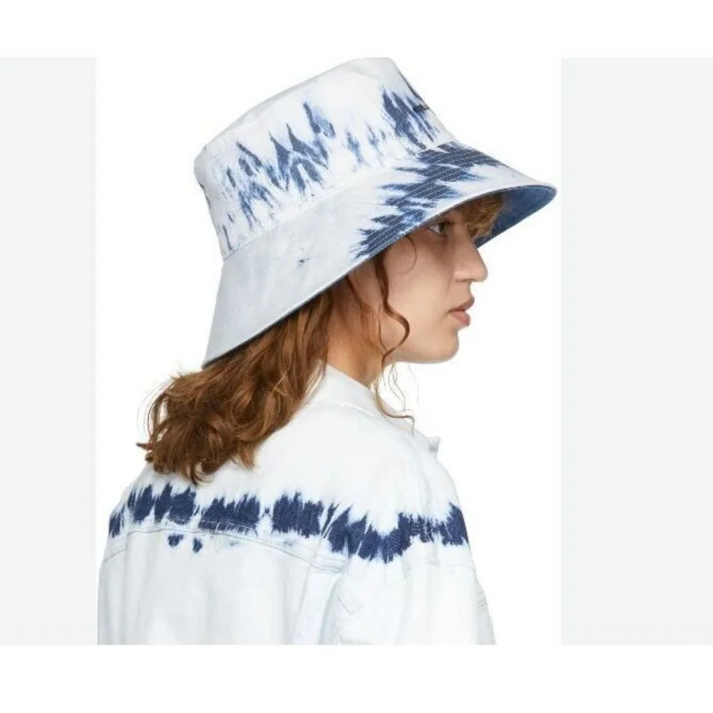 STELLA MCCARTNEY tie dye cotton women's bucket hat  - Navy/White - Size 57